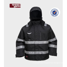 safety reflective waterproof worker wear Oxford winter jacket with hooded